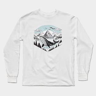 Mountain Whale Long Sleeve T-Shirt